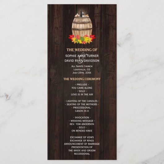 Automne Foliage Vin Baril Vignoble Programme de ma (Devant)