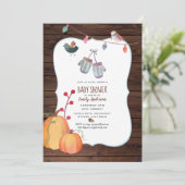 Automne Folk Art Baby shower Invitation Rustique (Debout devant)