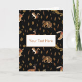 Automne Forêt Animaux Feuilles Automne Carte de vo (Devant)