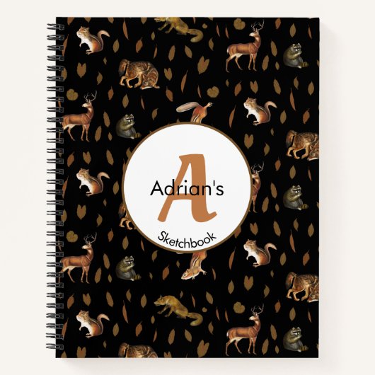 Automne Forêt Animaux Feuilles d'automne Carnet de (Devant)