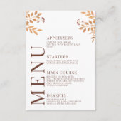 Automne Forêt Arbres Feuille Mariage Carte Menu (Devant)