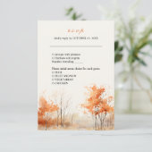 Automne Forêt Automne Bois Mariage Carte RSVP (Debout devant)