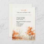 Automne Forêt Automne Bois Mariage Carte RSVP (Devant / Derrière)