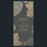 Automne Gold et Chalkboard Feuilles programmes de<br><div class="desc">romantique et élégante chute d'or feuilles chalkboard programmes de mariage</div>