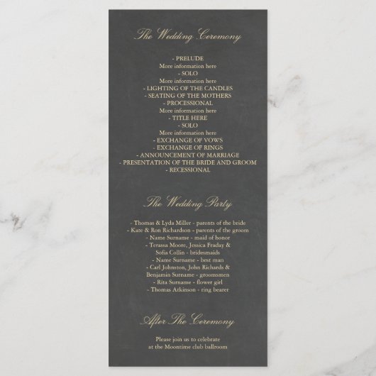 Automne Gold et Chalkboard Feuilles programmes de (Dos)