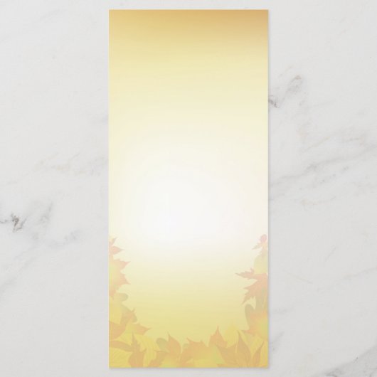 Automne Gold Red Fall Feuilles Mariage Menu Modèle (Dos)