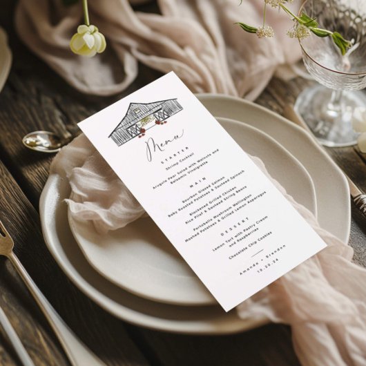 Automne Grange avec menu Mariage Citrouille