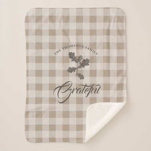 Automne Gratitude Folio Taupe Plaid (Devant)