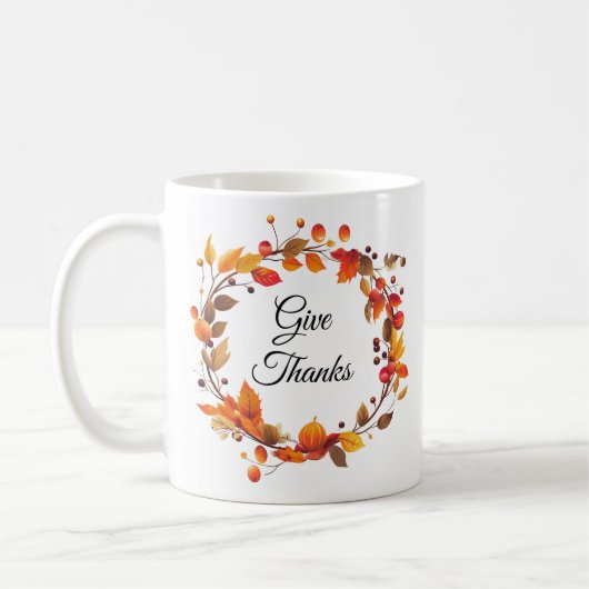 Automne Harvest Feuilles Donner Merci tasse de caf (Gauche)