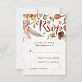 Automne Harvest Mariage Rustique Rsvp (Devant)