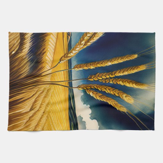 Automne Harvest Prairie Gold Serviettes de cuisine (Horizontal)