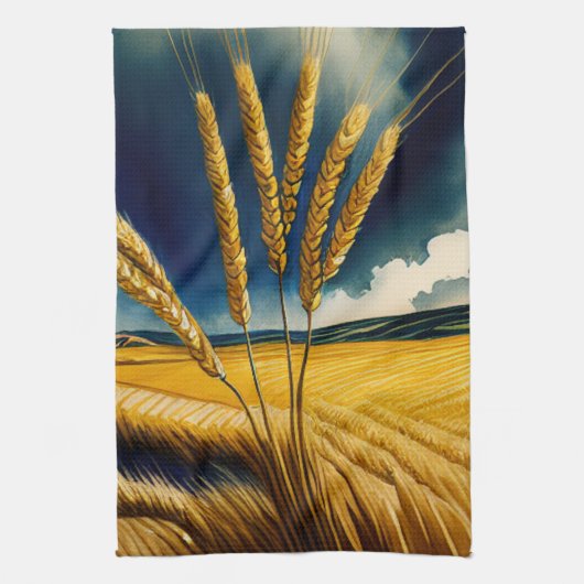 Automne Harvest Prairie Gold Serviettes de cuisine (Vertical)