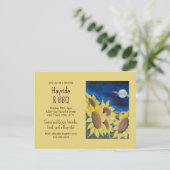 Automne Hayride Bbq Sunflowers Folk Art Invitation (Debout devant)