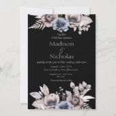 Automne Hiver Floral Dark Faire-part de mariage (Devant)