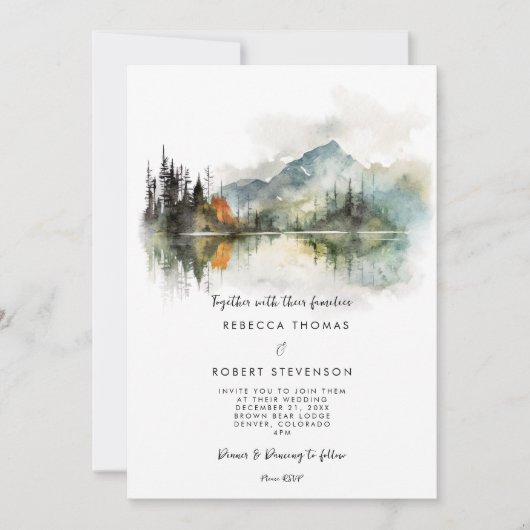 automne hiver rustique faire-part de mariage de mo (Devant)