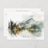 automne hiver rustique forêt mariage rsvp carte po (Devant / Derrière)