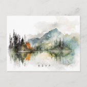 automne hiver rustique forêt mariage rsvp carte po (Devant)