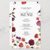 Automne Jardin d'été Burange Orange Menu Mariage (Devant / Derrière)