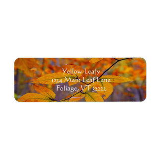 Automne Jaune Feuille Étiquettes de adresse