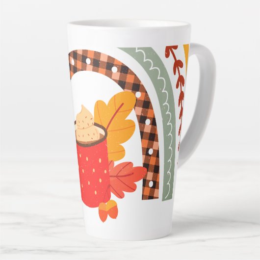 Automne laisse Latte Mug Mug Mug (Angle droit)