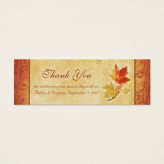 Automne laisse Mariage Merci Favoriser les étiquet (Devant)