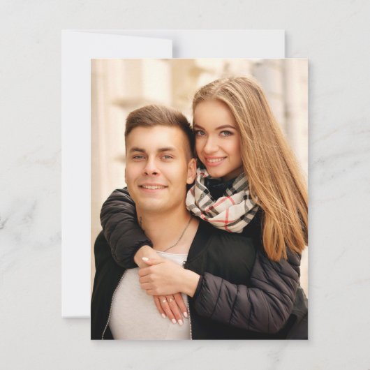 Automne Laurel Wreath Save the Date with Photo (Dos)