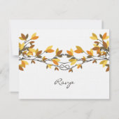 Automne L'automne noué Amour Arbres Mariage Carte (Dos)
