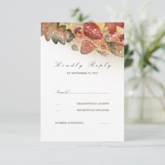 Automne Leaves Mariage RSVP (Debout devant)