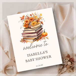 Automne Livre d'automne Thème Baby shower Affiche 