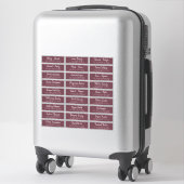 Automne Love Script Bourgogne Étiquettes de adress (Sur valise)