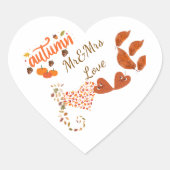 Automne M & Mme Love Coeur Mariage Stickers (Devant)