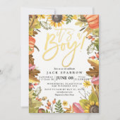 Automne Maple Feuille Cartes de Baby shower Citrou (Devant)