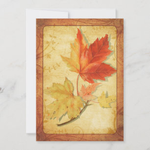Automne Maple Feuille Faire-part de mariage Ver Tw