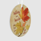 Automne Maple Feuille Mariage Faveur Enregistrer D (devant)