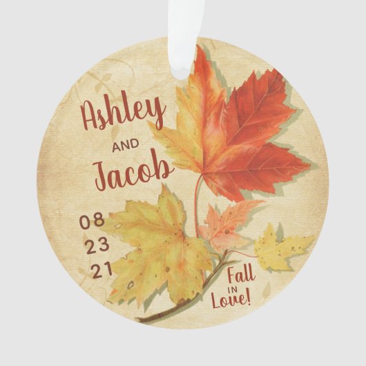 Automne Maple Feuille Mariage Faveur Enregistrer D (devant)