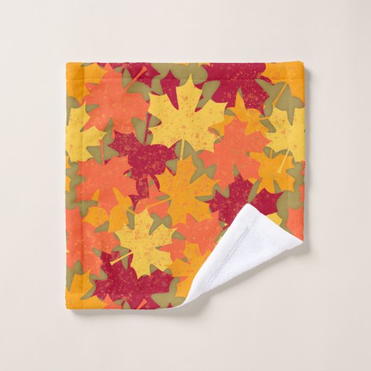 Automne Maple Feuille Motif  (Gant de toilette)