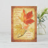 Automne Maple Feuilles Faire-part de mariage Ver T (Debout devant)