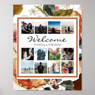 Automne Mariage Automne Aquarelle Florale Affiche