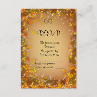 Automne Mariage Automne Carte de réponse RSVP