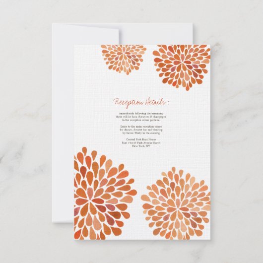 Automne Mariage d'automne Carte de réception Fleur (Dos)