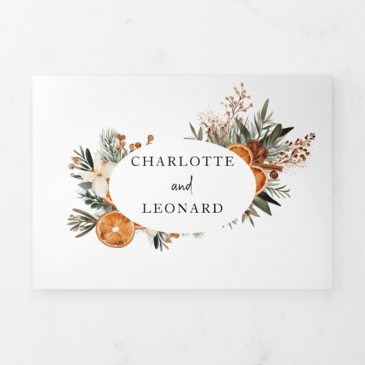 Automne Mariage d'hiver Invitation triplée (Page de couverture)