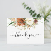 Automne Mariage Floral Carte de remerciements (Debout devant)