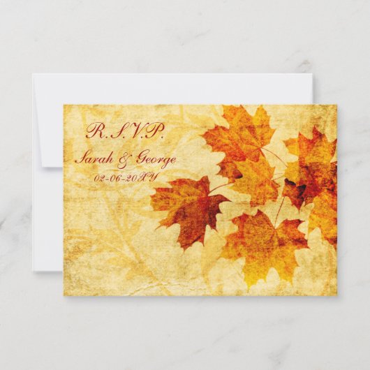 automne mariage marron rsvp standard 3,5 x 5 (Devant)