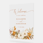 Automne Mariage moderne Brûlé orange Bienvenue (Angle)