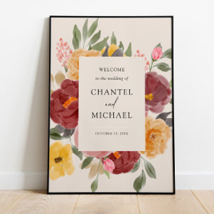 Automne Mariage Poster Affiche de bienvenue