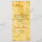 automne marron feuille menu mariage (Dos)