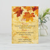 automne marron feuille menu mariage (Debout devant)