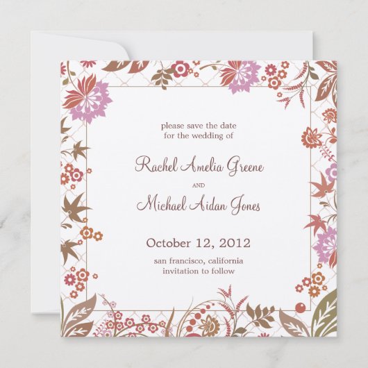 Automne Medley Enregistrer la carte Mariage Date (Devant)