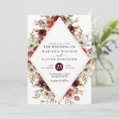 Automne Mélange couleurs Faire-part de mariage flo (Debout devant)