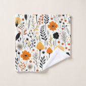 Automne Moderne Boho Automne Botanique Floral (Gant de toilette)